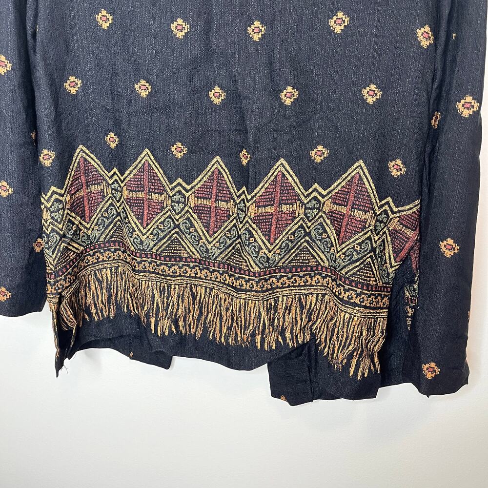 Vintage J.B.S Boho Embroidered Open Front Jacket Blazer Tribal Ethnic Cardigan - Picture 12 of 12